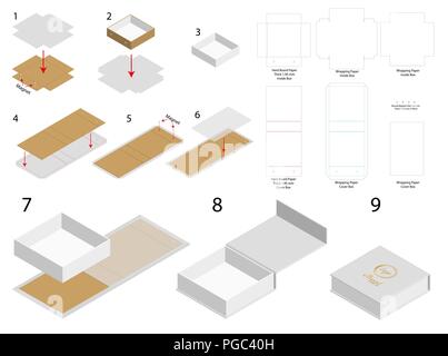 Aimant fort rigide 3d modèle de découpe avec la maquette Illustration de Vecteur