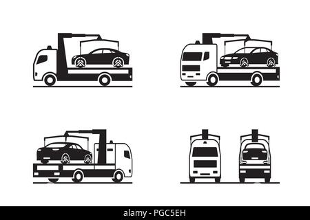 Location de camion avec assistance routière - vector illustration Illustration de Vecteur