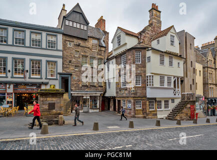 Edimbourg ECOSSE JOHN KNOXS MOUBRAY HOUSE ET MAISON sur High Street Banque D'Images