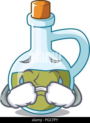 Pleurer mascot cartoon l'huile d'olive bio frais vector illustration Illustration de Vecteur