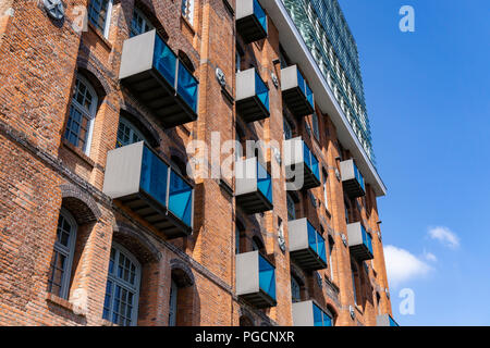 Hambourg, Allemagne, le 26 juin 2018 : les immeubles de bureaux à Hafencity (Speicherstadt) Banque D'Images