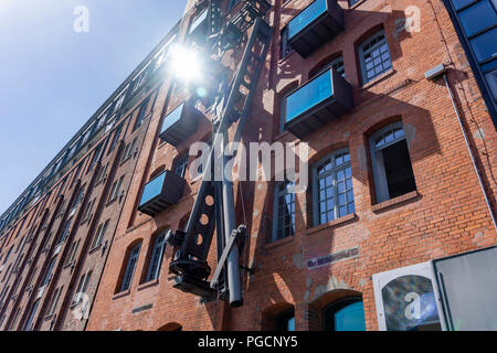 Hambourg, Allemagne, le 26 juin 2018 : les immeubles de bureaux à Hafencity (Speicherstadt) Banque D'Images