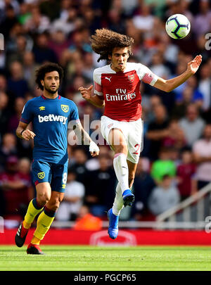 L'arsenal Matteo Guendouzi en action pendant la Premier League match à l'Emirates Stadium, Londres. Banque D'Images