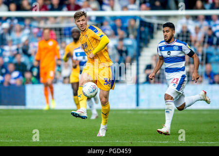 Londres, Royaume-Uni. 25 août 2018. Lee Evans de Wigan Athletic pendant le match de championnat EFL Sky Bet entre les Queens Park Rangers et Wigan Athletic au Loftus Road Stadium, Londres, Angleterre le 25 août 2018. Credit : THX Images/Alamy Live News Banque D'Images