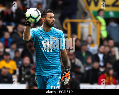 Wolverhampton, Royaume-Uni. 25 août 2018. Rui Patricio de Wolverhampton Wanderers lors de la Premier League match entre Wolverhampton Wanderers et Manchester City à Molineux le 25 août 2018 à Wolverhampton, en Angleterre. (Photo par John Rainford/phcimages.com) : PHC Crédit Images/Alamy Live News Banque D'Images