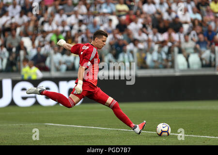 Torino, Italie. 25 août, 2018. Wojciech Szczesny de la Juventus en action au cours de la série d'un match de football entre la Juventus et SS Lazio. Crédit : Marco Canoniero/Alamy Live News Banque D'Images