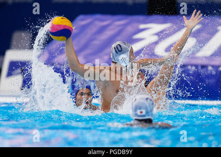 Jakarta, Indonésie. Août 25, 2018. Yusuke Inaba (JPN) Water-polo : Men's tour préliminaire de correspondance entre le Japon 12-4 La chine au stade Bung from Centre aquatique pendant les Jeux asiatiques 2018 Palembang Jakarta à Jakarta, Indonésie . Credit : Naoki Morita/AFLO SPORT/Alamy Live News Banque D'Images