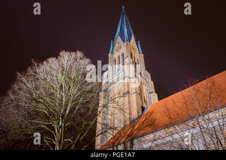 Décembre 2017, Schleswig, Allemagne - cathédrale avec Street View Banque D'Images