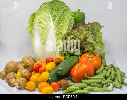 Panier de légumes bio de l'agriculture familiale Banque D'Images