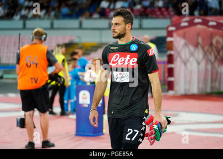 Naples, Italie. Août 25, 2017. Naples - Italie 25/08/2018 Orestis Karnezis Serie vu lors d'un match entre S.S.C. NAPOLI et le Milan AC au stade San Paolo de Naples. Score final S.S.C. NAPOLI - AC. MILAN 3-2 Crédit : Emanuele Sessa/Pacific Press/Alamy Live News Banque D'Images