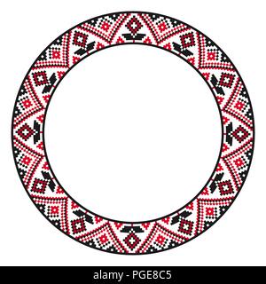 Broderie ronde traditionnelle. Vector illustration de ronde ethnique motif brodé géométrique pour votre conception Illustration de Vecteur