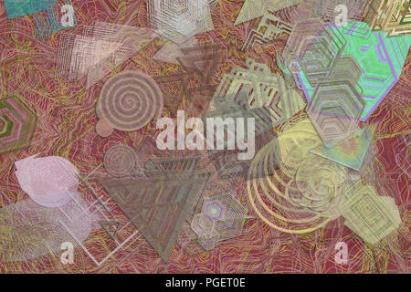 Résumé Contexte géométrique mélangé avec des formes malpropre design. Banque D'Images