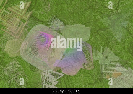 Des formes mixtes, malpropre motif géométrique abstraite. Banque D'Images