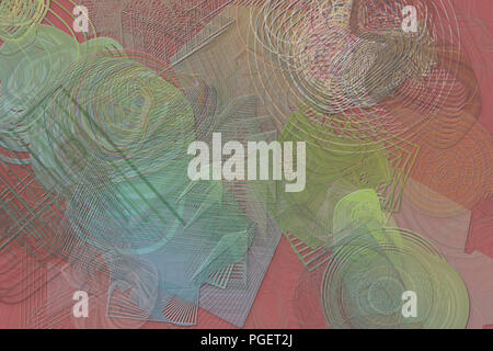 Résumé Contexte géométrique mélangé avec des formes malpropre design. Banque D'Images