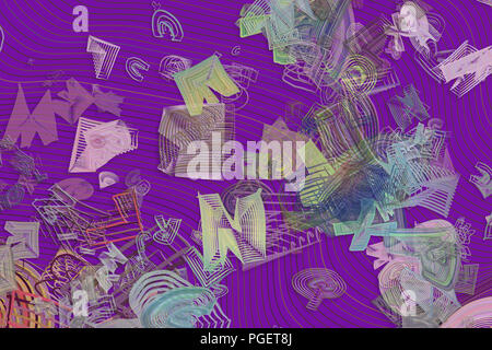 Résumé Contexte géométrique mélangé avec des formes malpropre design. Banque D'Images