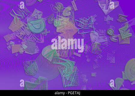 Résumé Contexte géométrique mélangé avec des formes malpropre design. Banque D'Images