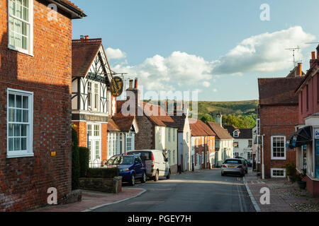 Soirée d'été dans Ditchling Village, East Sussex, Angleterre. Banque D'Images