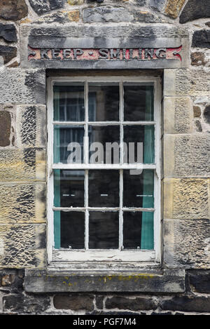 Fenêtres du boys club dans la ville de Stirling, Ecosse Banque D'Images