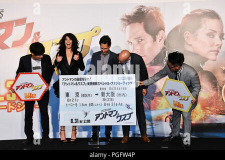 Août 21, 2018, Tokyo, Japon : (L-R) acteur japonais Taishi Nakagawa, l'actrice Evangeline Lilly, Paul Rudd, directeur Peyton Reed et comédien Japonais Daisuke Miyagawa assister à la première mondiale au Japon pour le film 'Ant-Man et l' à la Toho Cinemas Shinjuku à Tokyo, Japon le 21 août 2018. Ce film sera ouverte le 31 août au Japon. Credit : AFLO/Alamy Live News Banque D'Images