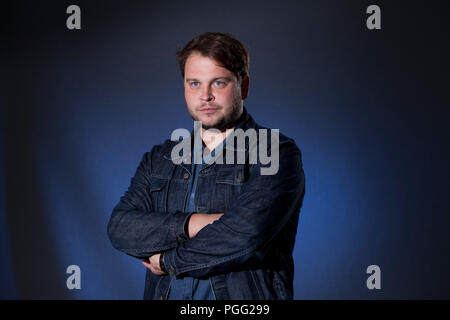 Edinburgh, Royaume-Uni. 26 août, 2018. Barney Norris, le dramaturge britannique, poète, essayiste et. Photographié à l'Edinburgh International Book Festival. Edimbourg, Ecosse. Photo par Gary Doak / Alamy Live News Banque D'Images