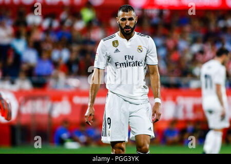 De France Karim Benzema du Real Madrid au cours de la La Liga match entre Girona FC contre le Real Madrid au Stade Montilivi à Gérone, le 26 août de 2018, l'Espagne. Août 26, 2018. Credit : AFP7/ZUMA/Alamy Fil Live News Banque D'Images