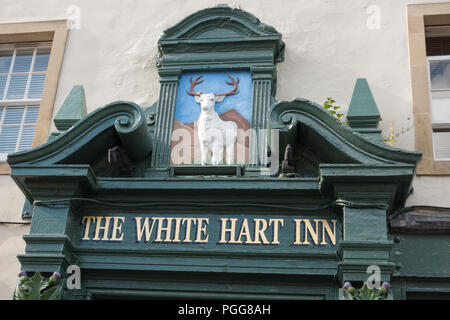 The White Hart Inn signe, Grassmarket, Édimbourg, Écosse, Royaume-Uni Banque D'Images