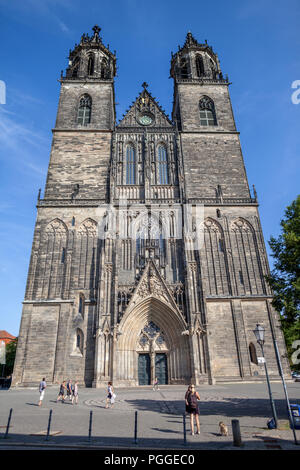 Magdeburger Dom (Cathédrale de Magdebourg en Saxe-Anhalt / Allemagne) Banque D'Images