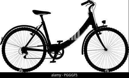 Silhouette Vecteur de vélo de ville Illustration de Vecteur