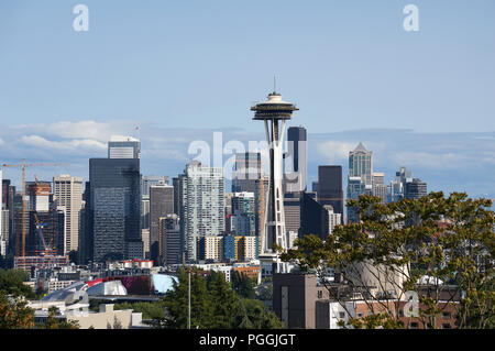 Seattle skyline vu de Kerry Park, Seattle, Washington, USA Banque D'Images