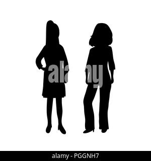 Femme d'affaires femmes silhouettes Illustration de Vecteur