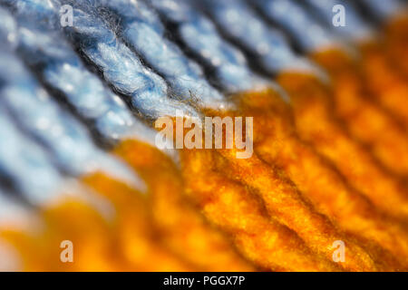 Orange et bleu laine tressé Abstract Macro Banque D'Images