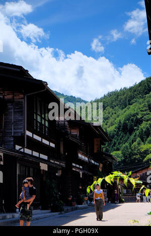 Narai-Juku, une ville de la piste de nakasendo, Kapan Banque D'Images