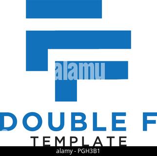 Lettre F double logo design template vector Illustration de Vecteur