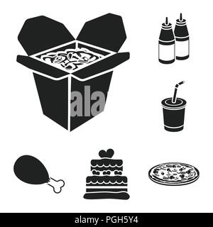 Restauration rapide des icônes noires dans set collection pour design.La nourriture des produits semi-finis stock symbol vector illustration. Illustration de Vecteur