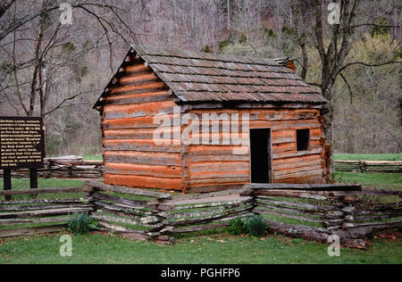 Cabine d'enfance d'Abraham Lincoln, Hodgenville, Kentucky, USA Banque D'Images