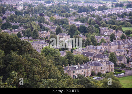 Vue sur Ville de Stirling avec Wallace Monument à Stirlingshire, Ecosse en arrière Banque D'Images