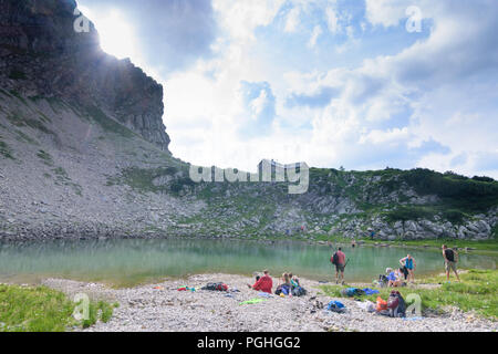 Allgäuer Alpen : Prinz-Luitpold-Haus, lac, place, Schwaben, Allgäu, souabe, Bayern, Bavière, Allemagne Banque D'Images