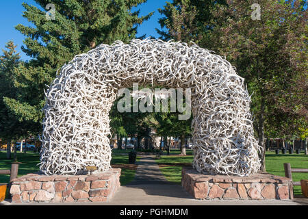 Arch dans le bois du Wyoming Jackson town park Banque D'Images