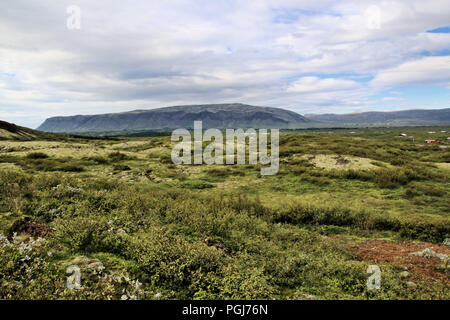 Vue de l'Islande tiré du cratère Kerid Banque D'Images