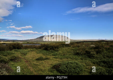 Vue de l'Islande tiré du cratère Kerid Banque D'Images