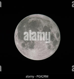 Glasgow, Royaume-Uni. 27 août 2018. Dernière pleine lune de l'été. La pleine lune vue dans les premières heures du matin de Glasgow Ecosse - 27 août 2018 Crédit : Colin Fisher/Alamy Live News Banque D'Images