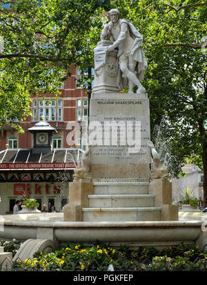 William Shakespeare statue Leicester Square Banque D'Images