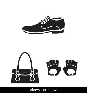 Vêtements et accessoires icônes noires dans set collection pour la conception. Chaussures et décoration symbole vecteur illustration de stock. Illustration de Vecteur