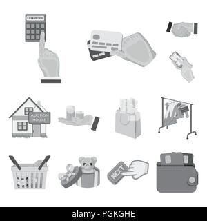 E-commerce et les icônes monochromes dans set collection pour la conception. L'achat et la vente d'actions symbole vecteur illustration. Illustration de Vecteur