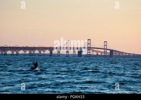 La baie de Chesapeake et les ponts de la baie dans le Maryland. Banque D'Images