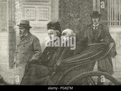 M. et Mme Gladstone, récupérant au Chateau Thorenc, Cannes, France, 1898 Banque D'Images