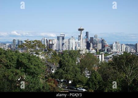 Seattle skyline vu de Kerry Park, Washington, USA Banque D'Images