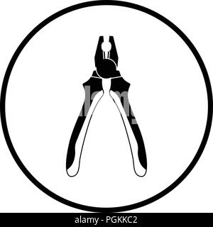 Icône de l'outil d'une pince. Cercle mince de conception. Vector illustration. Illustration de Vecteur