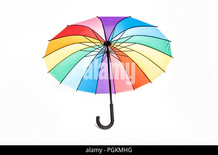 Parapluie ouvert colorées isolé sur fond blanc Banque D'Images