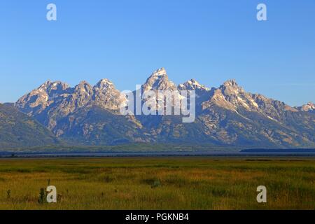Vue panoramique dans le Parc National de Grand Teton Wyoming USA Banque D'Images